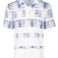 Camiseta polo masculina Attack Life Stanton Pixel Stripe Performance, branca, tamanho pequeno
