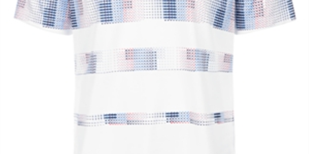 Camiseta polo masculina Attack Life Stanton Pixel Stripe Performance, branca, tamanho pequeno