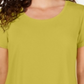 Top feminino com decote redondo da coleção JM, amarelo, tamanho G