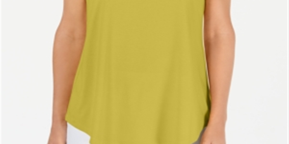 Top feminino com decote redondo da coleção JM, amarelo, tamanho G