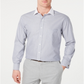 Camisa social masculina Tasso Elba Classic Regular Fit, sem passar a ferro, de sarja de algodão Supima, com listras e punho francês, cor vinho, tamanho XL 17