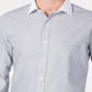 Camisa social masculina Tasso Elba Classic Regular Fit, sem passar a ferro, de sarja de algodão Supima, com listras e punho francês, cor vinho, tamanho XL 17