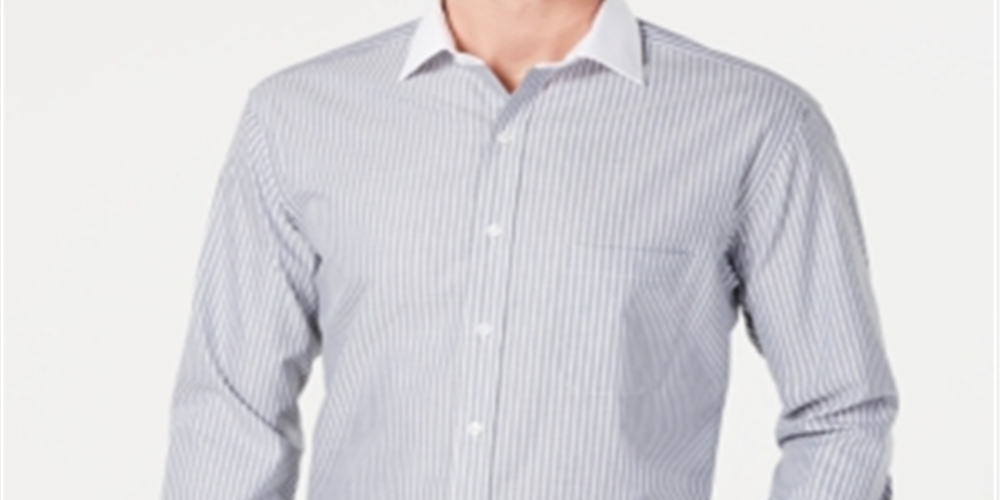 Camisa social masculina Tasso Elba Classic Regular Fit, sem passar a ferro, de sarja de algodão Supima, com listras e punho francês, cor vinho, tamanho XL 17