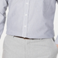 Camisa social masculina Tasso Elba Classic Regular Fit, sem passar a ferro, de sarja de algodão Supima, com listras e punho francês, cor vinho, tamanho XL 17