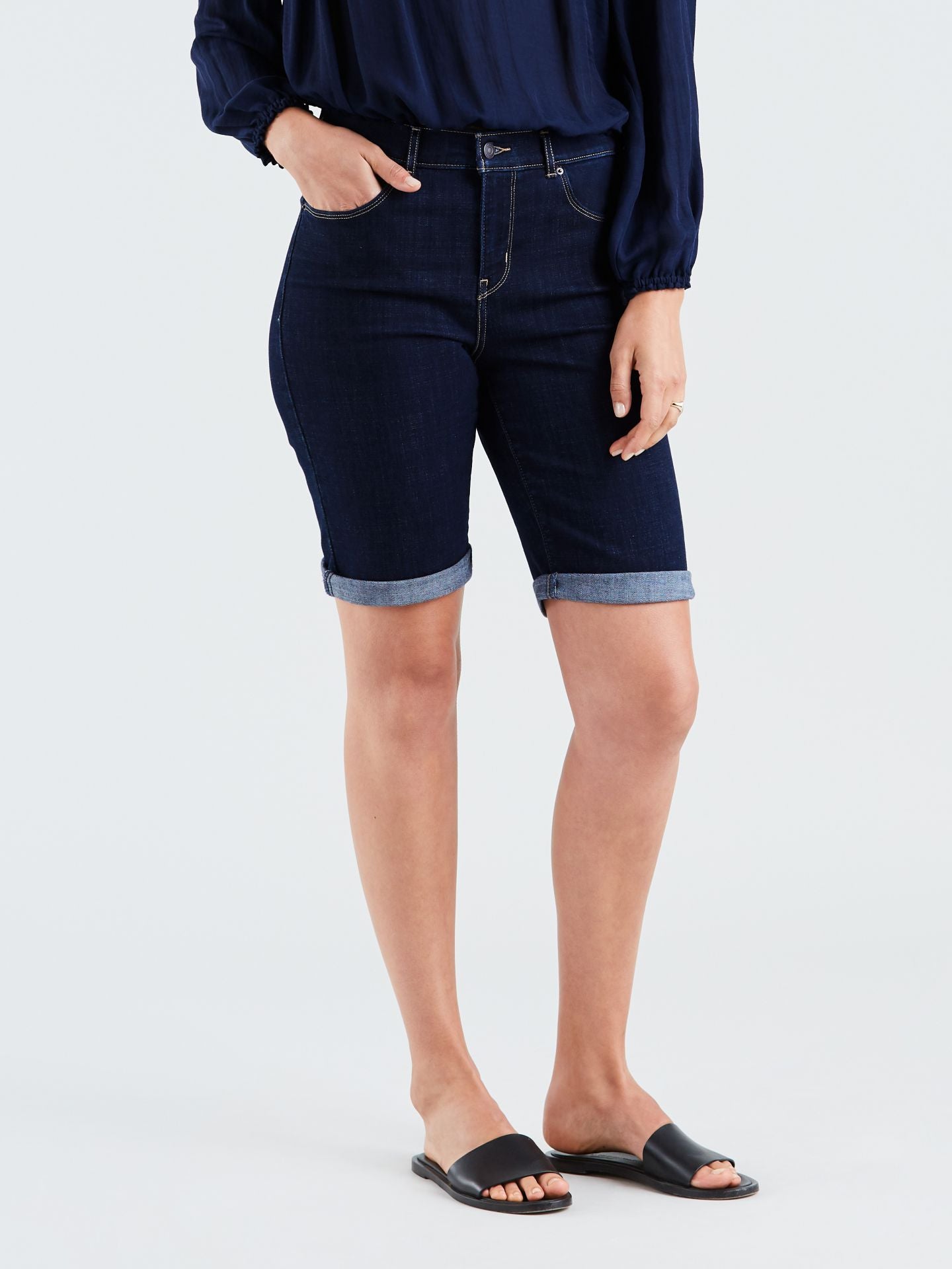 Bermuda Levi's Feminina Azul Tamanho 31