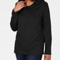 Karen Scott Blusa feminina gola funil preta tamanho pequeno GG