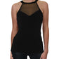 INC International Concepts Top Halter Feminino Ilusão Preto Tamanho Pequeno G
