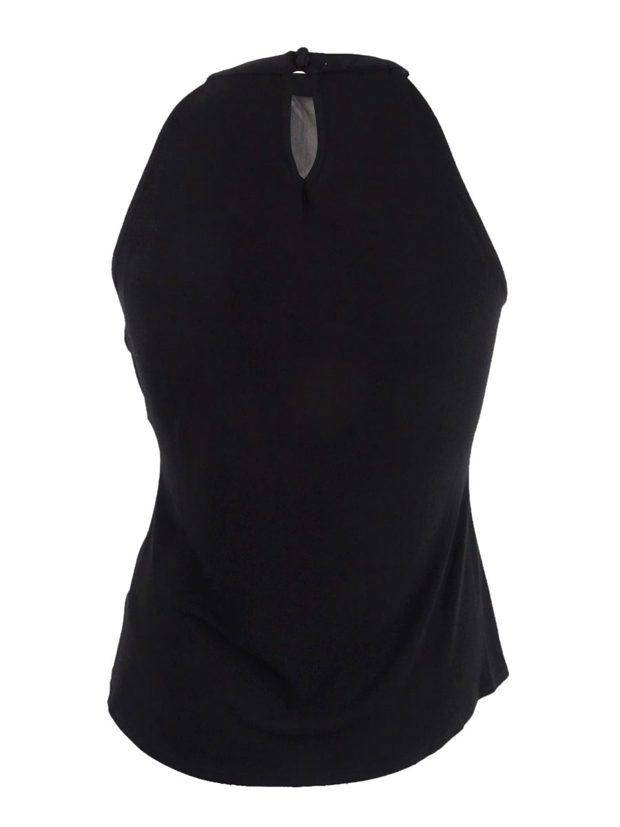 INC International Concepts Top Halter Feminino Ilusão Preto Tamanho Pequeno G