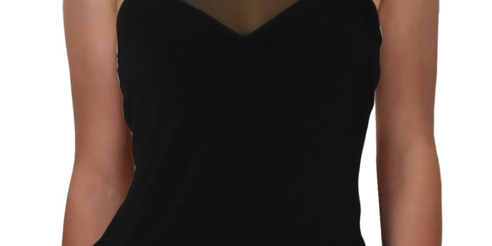 INC International Concepts Top Halter Feminino Ilusão Preto Tamanho Pequeno G