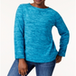 Moletom Karen Scott Feminino Marled Azul-petróleo Tamanho PP