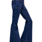 Calça jeans flare unissex Free People, cintura azul, tamanho 29