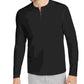 Camisa casual masculina Alfani de manga curta com ajuste clássico e zíper de um quarto, preta, tamanho pequeno