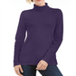 Karen Scott Blusa de gola alta feminina de algodão, roxa, tamanho pequeno M