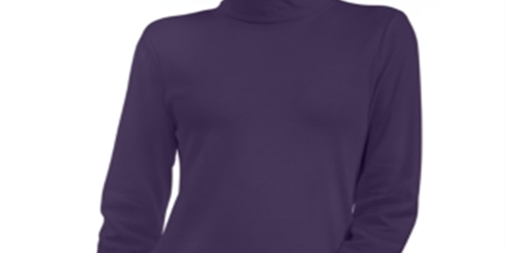 Karen Scott Blusa de gola alta feminina de algodão, roxa, tamanho pequeno M