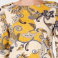 Charter Club Feminino Pima Algodão Botão Ombro Estampado Top Amarelo Tamanho Pequeno Pequeno