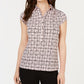Camisa polo feminina estampada Charter Club rosa tamanho extragrande