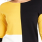 Blusa Alfani Feminina Ombro Caído Colorblock Mostarda Tamanho Pequeno P/M