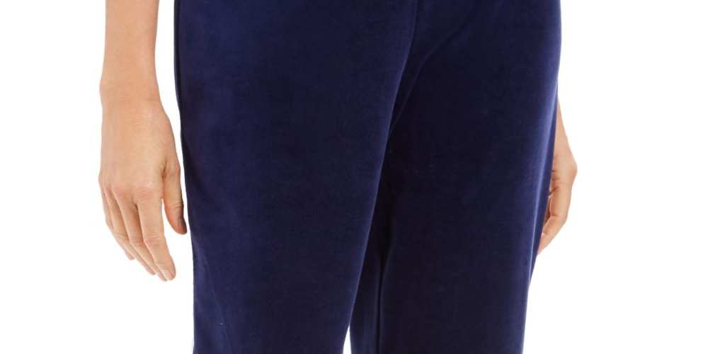 Calça reta feminina Karen Scott, azul, tamanho pequeno e pequeno