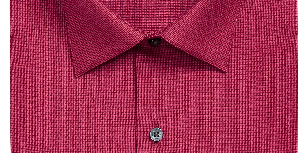 Camisa social texturizada Alfani masculina, corte atlético, sarja, vermelha, tamanho P