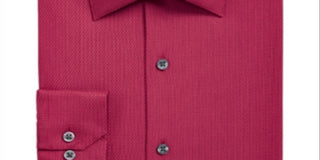 Camisa social texturizada Alfani masculina, corte atlético, sarja, vermelha, tamanho P