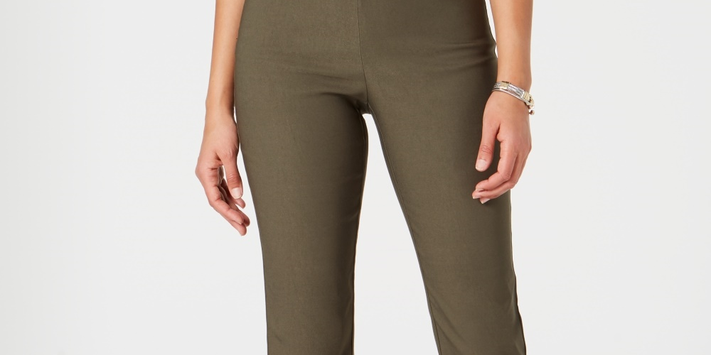 Calça Chelsea Petite Tummy Control Feminina Charter Club Verde Tamanho 8P