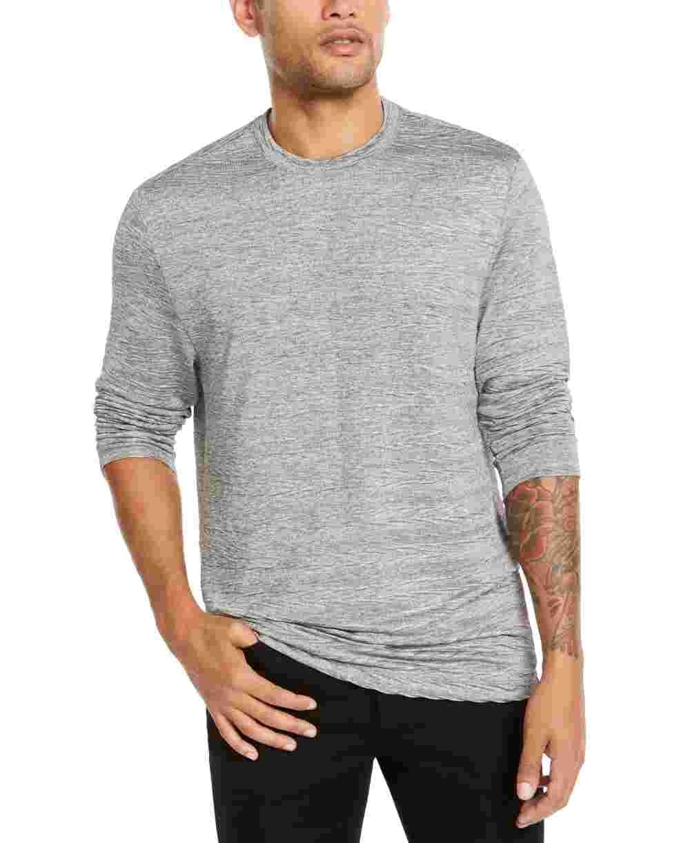 Camiseta Alfani Masculina Crinkle Textured Cinza Tamanho P