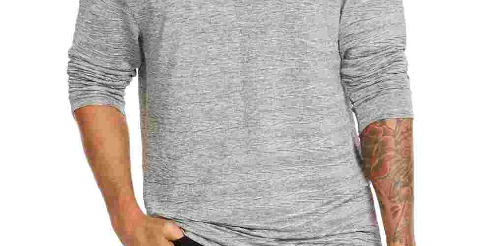 Camiseta Alfani Masculina Crinkle Textured Cinza Tamanho P