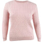 Karen Scott Suéter Feminino de Tricô com Decote Redondo Rosa Tamanho Pequeno X-Grande