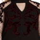 Suéter feminino de veludo flocado com manga de malha, preto, tamanho 1X, da INC International Concepts