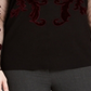 Suéter feminino de veludo flocado com manga de malha, preto, tamanho 1X, da INC International Concepts