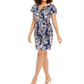 Vestido envelope feminino com estampa floral da INC International Concepts, azul marinho, tamanho pequeno GG