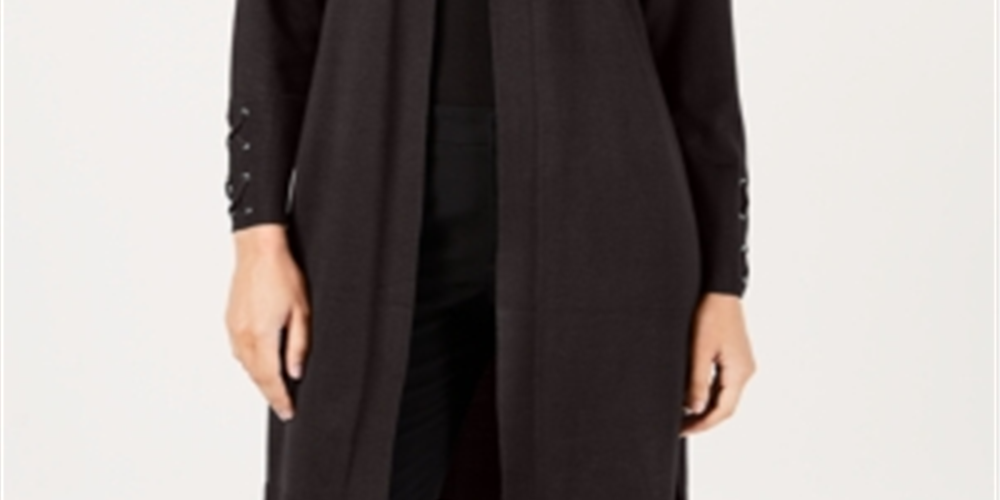 Cardigan Duster Feminino JM Collection Frente Aberta Tamanho Espresso Petite S