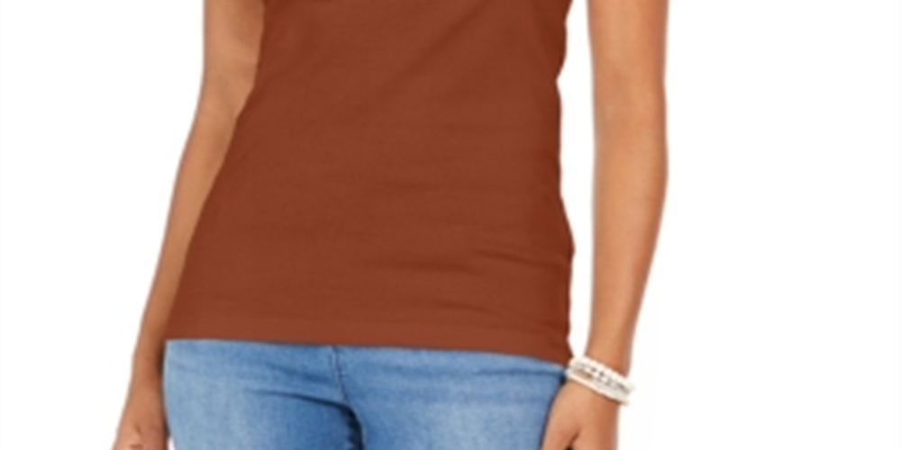 Regata feminina de algodão estilo &amp; co, marrom, tamanho P