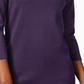 Karen Scott Blusa feminina de algodão com decote canoa, roxa, tamanho X-S