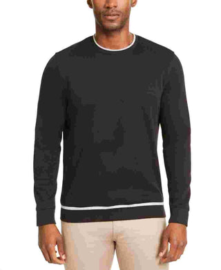 Moletom masculino Alfani com decote redondo e manga comprida, preto, tamanho XX-G