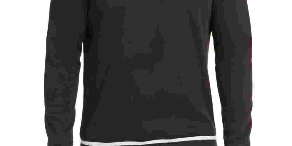 Moletom masculino Alfani com decote redondo e manga comprida, preto, tamanho XX-G