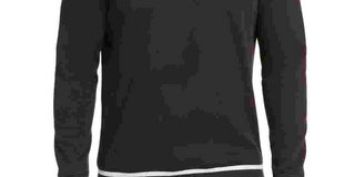 Moletom masculino Alfani com decote redondo e manga comprida, preto, tamanho XX-G