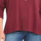 Blusa feminina com cordão e punho estilo Winestone tamanho pequeno M