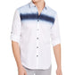 Camisa masculina Alfani com estampa aquarela, tamanho pequeno, branca