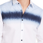 Camisa masculina Alfani com estampa aquarela, tamanho pequeno, branca