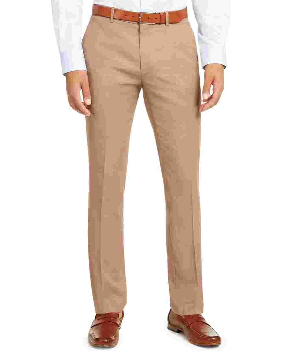 Calça elástica masculina Alfani com estampa clássica elástica, tamanho 38x32, marrom