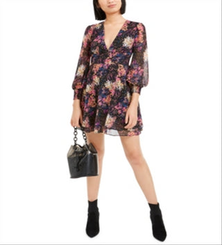 Vestido Blusão Feminino Bar III com Estampa de Confete e Manga Longa Azul Marinho, Tamanho Múltiplo 2XS