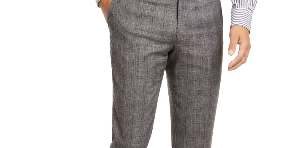 Tommy Hilfiger Masculino Modern Fit Thflex Stretch Xadrez Calça Separada Cinza Tamanho 30X30