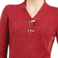 Karen Scott Suéter Henley Feminino de Algodão Marmorizado Vermelho Tamanho XX-G