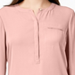 Blusa plissada com bolso feminina JM Collection laranja - Blush tamanho pequeno XL