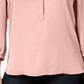 Blusa plissada com bolso feminina JM Collection laranja - Blush tamanho pequeno XL