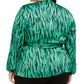 INC International Concepts Top feminino plus size com estampa animal e decote em V, verde, tamanho 0X