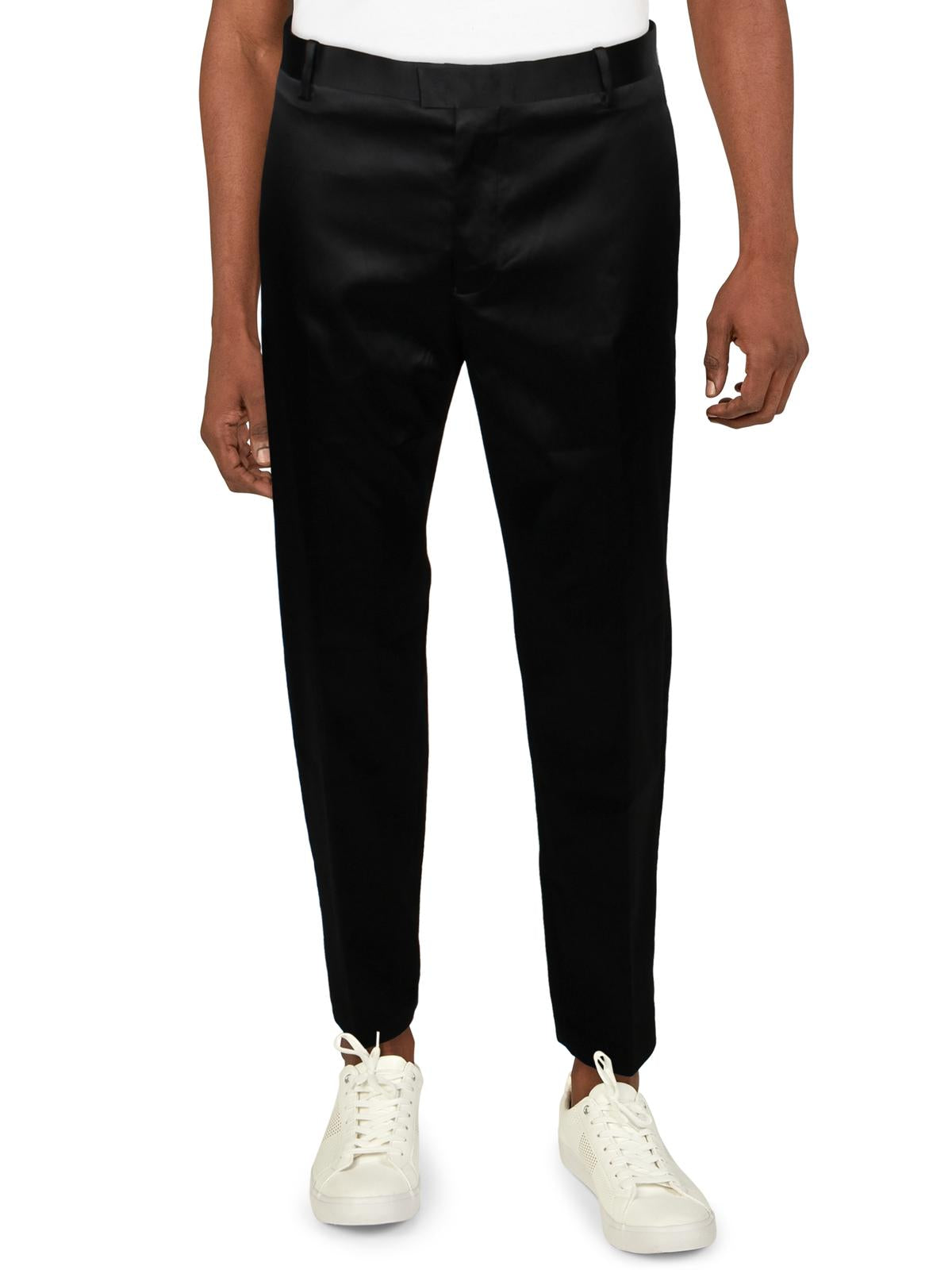 Calça de smoking masculina bordada e slim fit da INC International Concepts, preta, tamanho 36