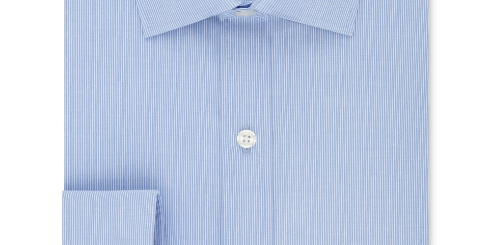 Camisa social masculina Tommy Hilfiger com gola atlética e ajuste azul, tamanho 16 x 34 x 35