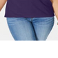 Karen Scott Blusa feminina sem mangas com decote falso, roxa, tamanho pequeno